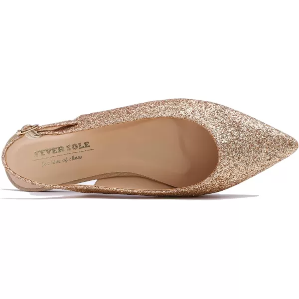 FEVERSOLE Pointed Toe Casual Slingback Flat Mules Women's Fashion Buckle Strap Slide Summer Slippers