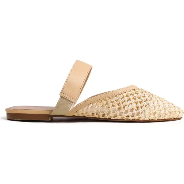 FEVERSOLE Pointed Toe Casual Slingback Flat Mules Women's Fashion Buckle Strap Slide Summer Slippers