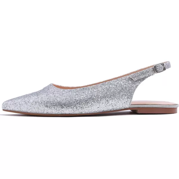 FEVERSOLE Pointed Toe Casual Slingback Flat Mules Women's Fashion Buckle Strap Slide Summer Slippers