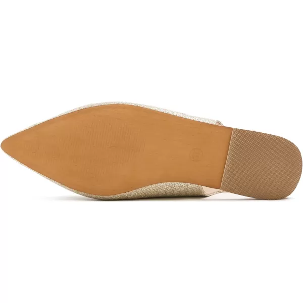 FEVERSOLE Pointed Toe Casual Slingback Flat Mules Women's Fashion Buckle Strap Slide Summer Slippers