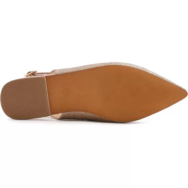 FEVERSOLE Pointed Toe Casual Slingback Flat Mules Women's Fashion Buckle Strap Slide Summer Slippers