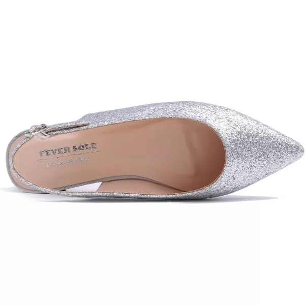 FEVERSOLE Pointed Toe Casual Slingback Flat Mules Women's Fashion Buckle Strap Slide Summer Slippers