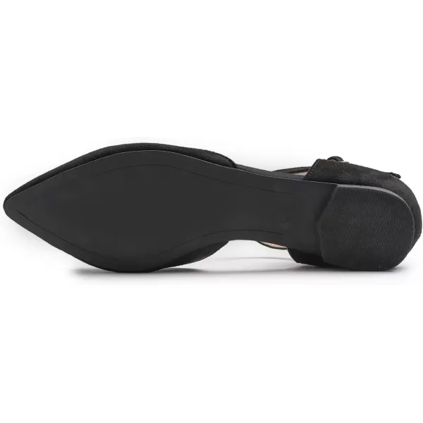 FEVERSOLE Pointed Toe Casual Slingback Flat Mules Women's Fashion Buckle Strap Slide Summer Slippers