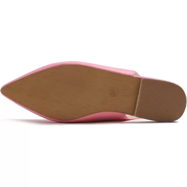 FEVERSOLE Pointed Toe Casual Slingback Flat Mules Women's Fashion Buckle Strap Slide Summer Slippers