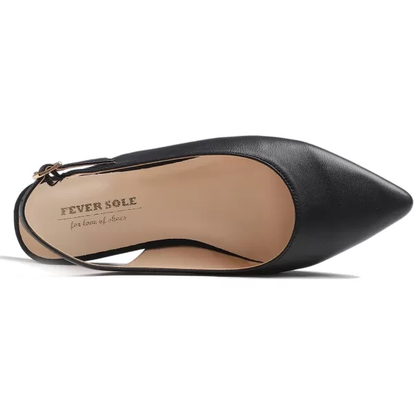 FEVERSOLE Pointed Toe Casual Slingback Flat Mules Women's Fashion Buckle Strap Slide Summer Slippers
