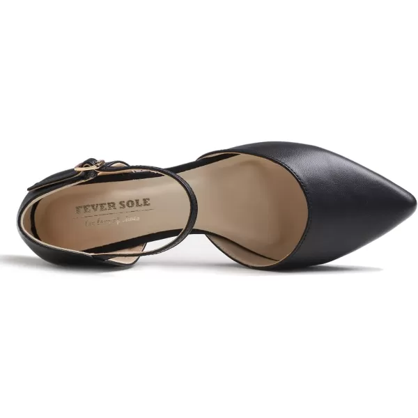 FEVERSOLE Pointed Toe Casual Slingback Flat Mules Women's Fashion Buckle Strap Slide Summer Slippers