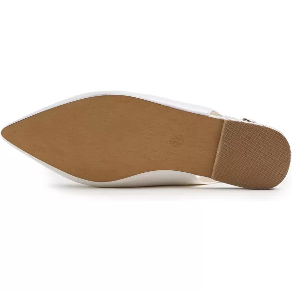 FEVERSOLE Pointed Toe Casual Slingback Flat Mules Women's Fashion Buckle Strap Slide Summer Slippers