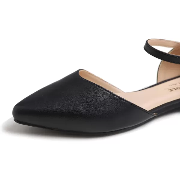 FEVERSOLE Pointed Toe Casual Slingback Flat Mules Women's Fashion Buckle Strap Slide Summer Slippers