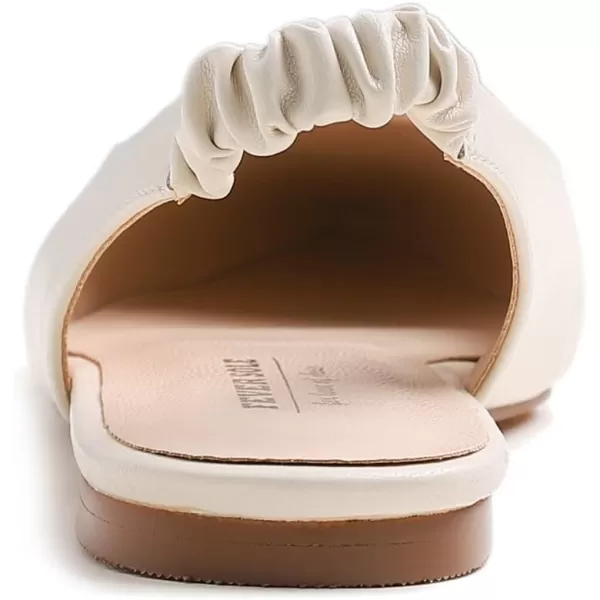 FEVERSOLE Pointed Toe Casual Slingback Flat Mules Women's Fashion Buckle Strap Slide Summer Slippers