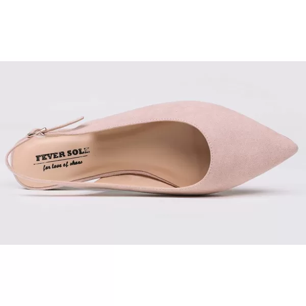 FEVERSOLE Pointed Toe Casual Slingback Flat Mules Women's Fashion Buckle Strap Slide Summer Slippers