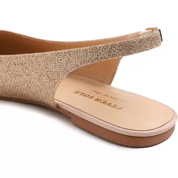 FEVERSOLE Pointed Toe Casual Slingback Flat Mules Women's Fashion Buckle Strap Slide Summer Slippers