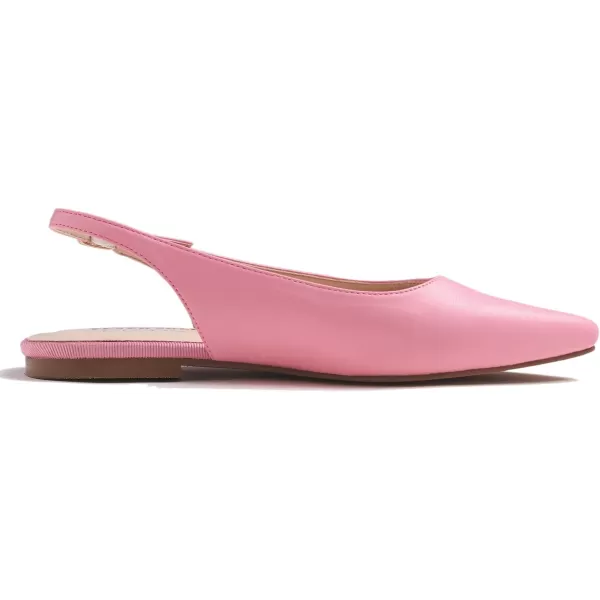 FEVERSOLE Pointed Toe Casual Slingback Flat Mules Women's Fashion Buckle Strap Slide Summer Slippers