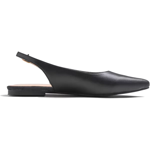 FEVERSOLE Pointed Toe Casual Slingback Flat Mules Women's Fashion Buckle Strap Slide Summer Slippers