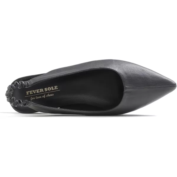FEVERSOLE Pointed Toe Casual Slingback Flat Mules Women's Fashion Buckle Strap Slide Summer Slippers