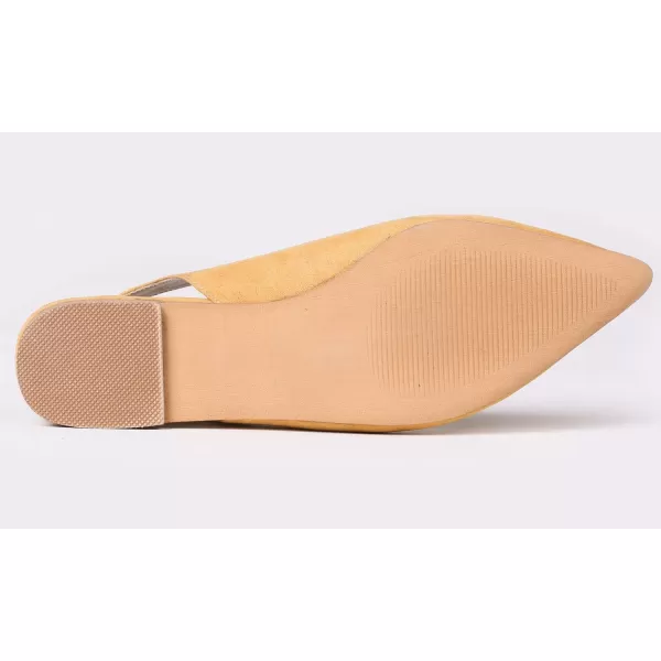 FEVERSOLE Pointed Toe Casual Slingback Flat Mules Women's Fashion Buckle Strap Slide Summer Slippers