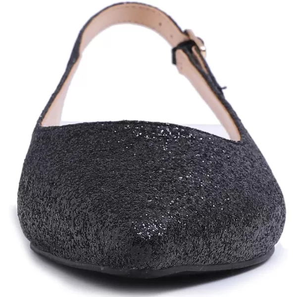 FEVERSOLE Pointed Toe Casual Slingback Flat Mules Women's Fashion Buckle Strap Slide Summer Slippers