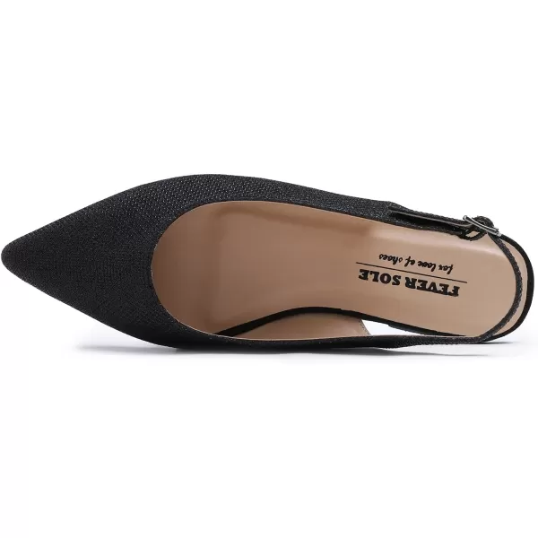 FEVERSOLE Pointed Toe Casual Slingback Flat Mules Women's Fashion Buckle Strap Slide Summer Slippers