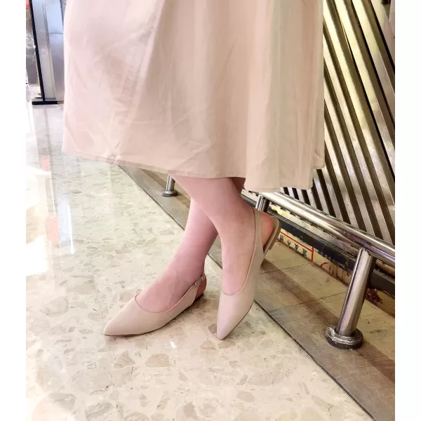 FEVERSOLE Pointed Toe Casual Slingback Flat Mules Women's Fashion Buckle Strap Slide Summer Slippers