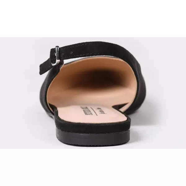 FEVERSOLE Pointed Toe Casual Slingback Flat Mules Women's Fashion Buckle Strap Slide Summer Slippers