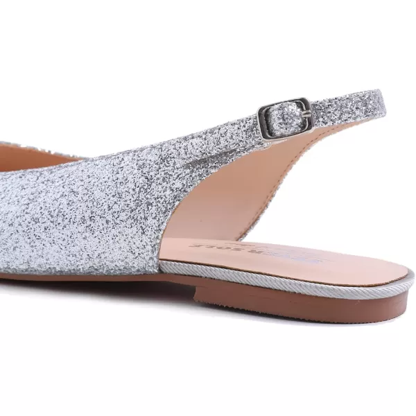 FEVERSOLE Pointed Toe Casual Slingback Flat Mules Women's Fashion Buckle Strap Slide Summer Slippers