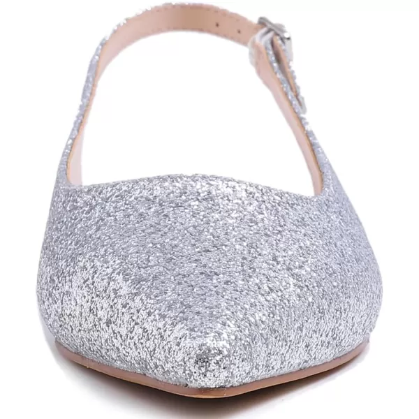 FEVERSOLE Pointed Toe Casual Slingback Flat Mules Women's Fashion Buckle Strap Slide Summer Slippers
