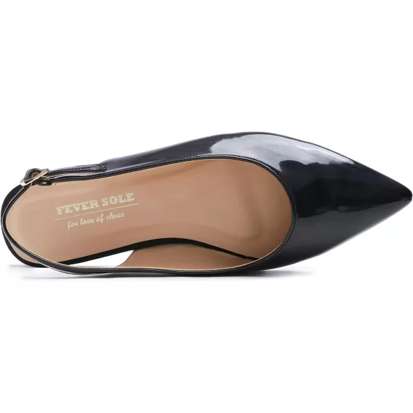 FEVERSOLE Pointed Toe Casual Slingback Flat Mules Women's Fashion Buckle Strap Slide Summer Slippers