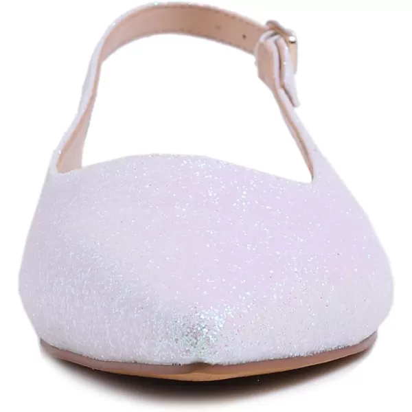 FEVERSOLE Pointed Toe Casual Slingback Flat Mules Women's Fashion Buckle Strap Slide Summer Slippers