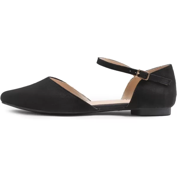 FEVERSOLE Pointed Toe Casual Slingback Flat Mules Women's Fashion Buckle Strap Slide Summer Slippers