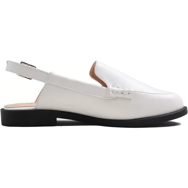 FEVERSOLE Pointed Toe Casual Slingback Flat Mules Women's Fashion Buckle Strap Slide Summer Slippers