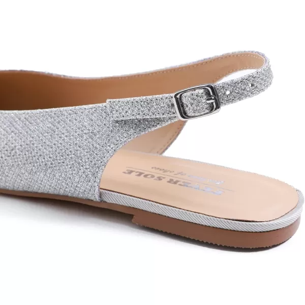 FEVERSOLE Pointed Toe Casual Slingback Flat Mules Women's Fashion Buckle Strap Slide Summer Slippers