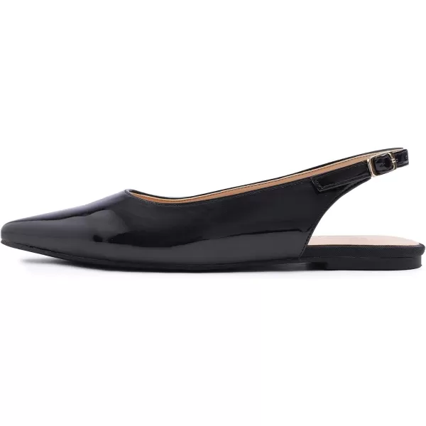 FEVERSOLE Pointed Toe Casual Slingback Flat Mules Women's Fashion Buckle Strap Slide Summer Slippers