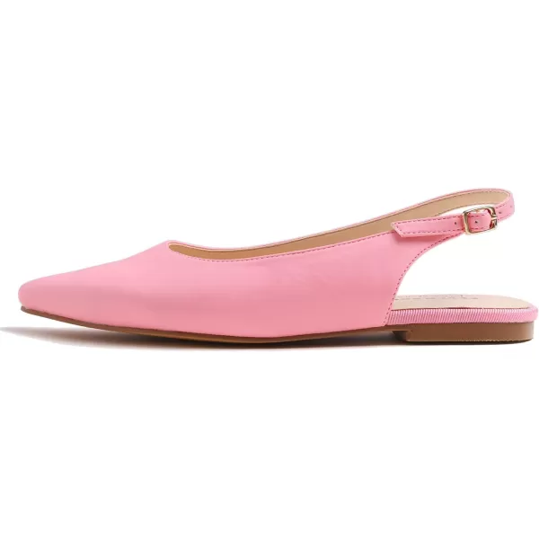 FEVERSOLE Pointed Toe Casual Slingback Flat Mules Women's Fashion Buckle Strap Slide Summer Slippers
