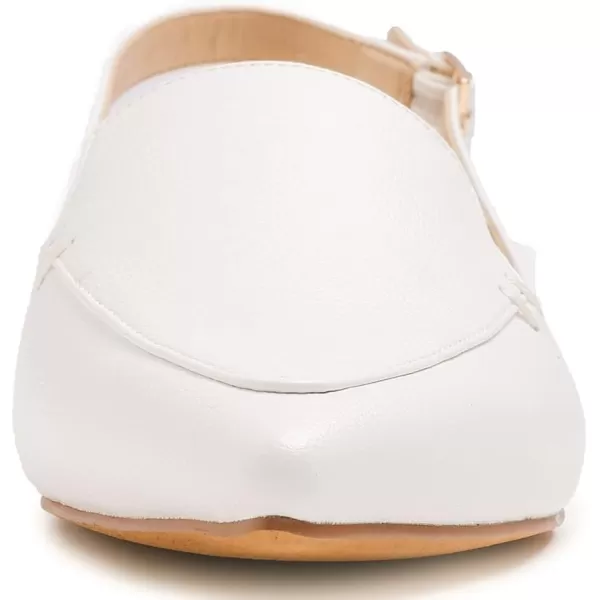 FEVERSOLE Pointed Toe Casual Slingback Flat Mules Women's Fashion Buckle Strap Slide Summer Slippers