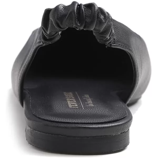 FEVERSOLE Pointed Toe Casual Slingback Flat Mules Women's Fashion Buckle Strap Slide Summer Slippers