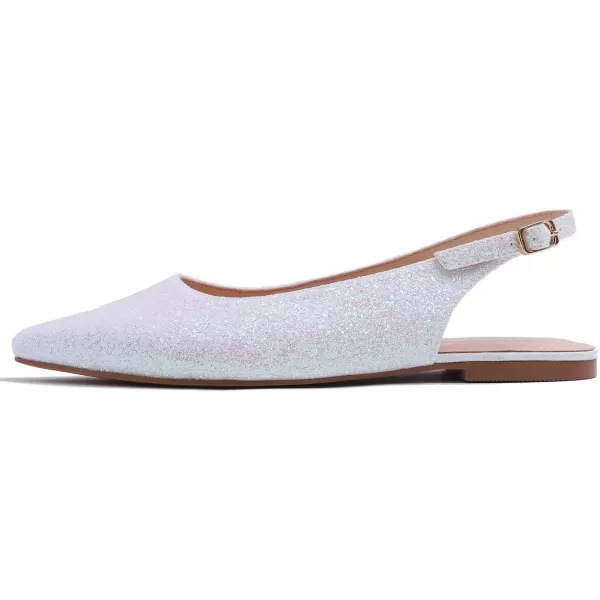 FEVERSOLE Pointed Toe Casual Slingback Flat Mules Women's Fashion Buckle Strap Slide Summer Slippers
