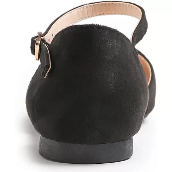 FEVERSOLE Pointed Toe Casual Slingback Flat Mules Women's Fashion Buckle Strap Slide Summer Slippers