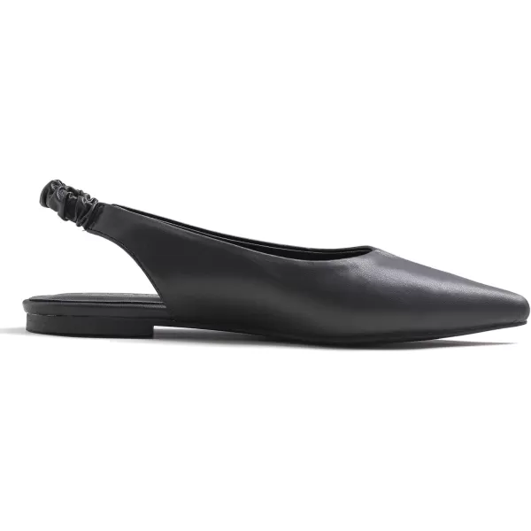 FEVERSOLE Pointed Toe Casual Slingback Flat Mules Women's Fashion Buckle Strap Slide Summer Slippers