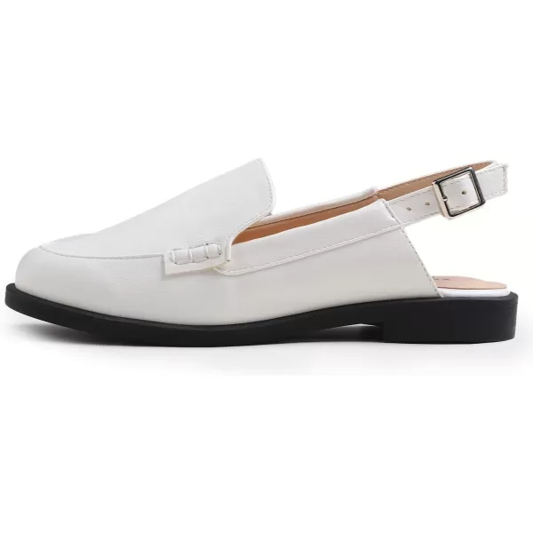 FEVERSOLE Pointed Toe Casual Slingback Flat Mules Women's Fashion Buckle Strap Slide Summer Slippers