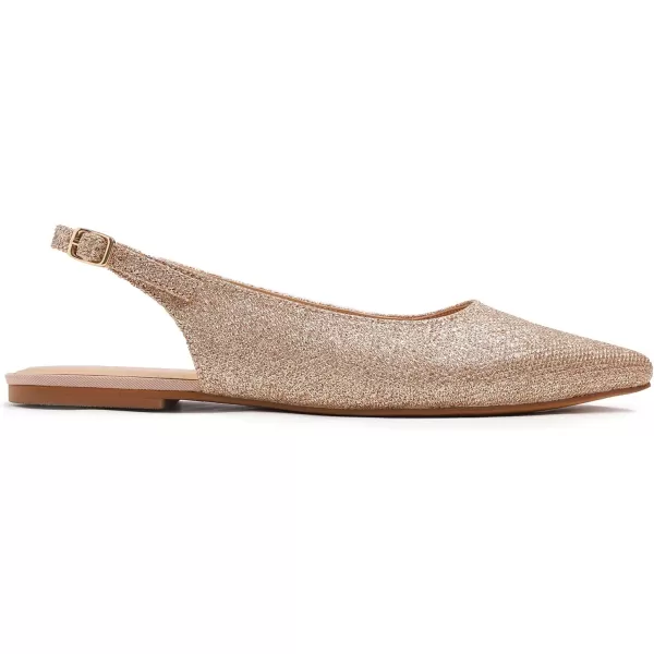 FEVERSOLE Pointed Toe Casual Slingback Flat Mules Women's Fashion Buckle Strap Slide Summer Slippers