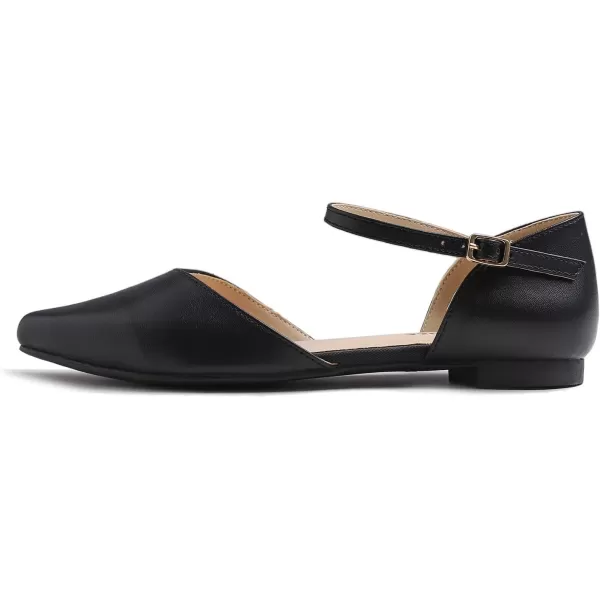 FEVERSOLE Pointed Toe Casual Slingback Flat Mules Women's Fashion Buckle Strap Slide Summer Slippers