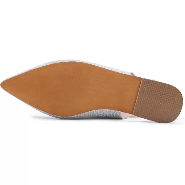 FEVERSOLE Pointed Toe Casual Slingback Flat Mules Women's Fashion Buckle Strap Slide Summer Slippers