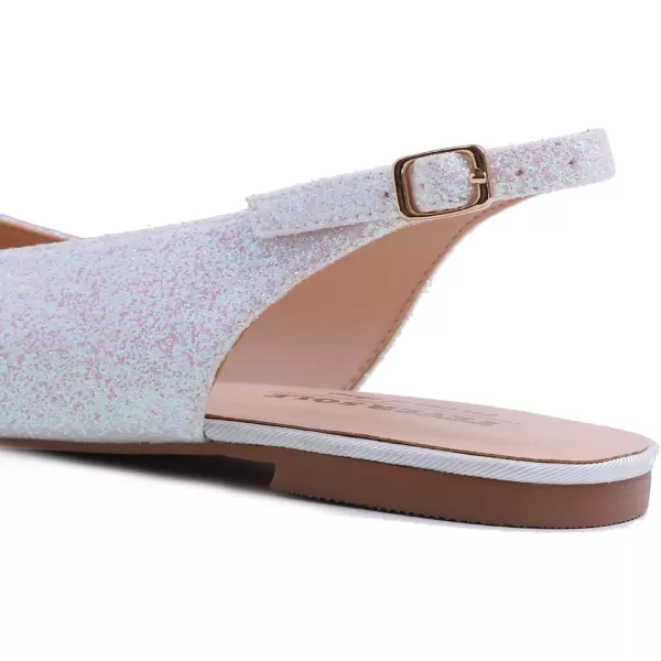 FEVERSOLE Pointed Toe Casual Slingback Flat Mules Women's Fashion Buckle Strap Slide Summer Slippers