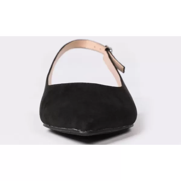 FEVERSOLE Pointed Toe Casual Slingback Flat Mules Women's Fashion Buckle Strap Slide Summer Slippers
