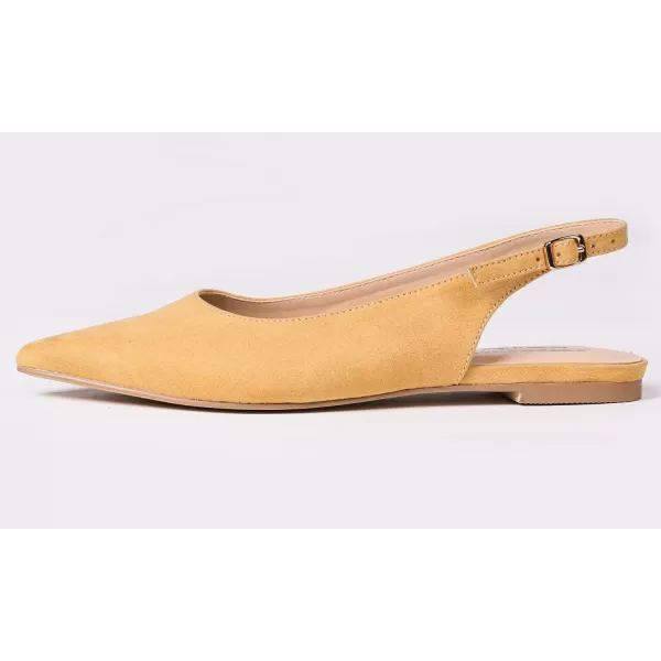 FEVERSOLE Pointed Toe Casual Slingback Flat Mules Women's Fashion Buckle Strap Slide Summer Slippers