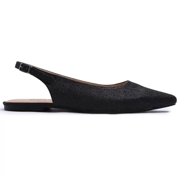 FEVERSOLE Pointed Toe Casual Slingback Flat Mules Women's Fashion Buckle Strap Slide Summer Slippers