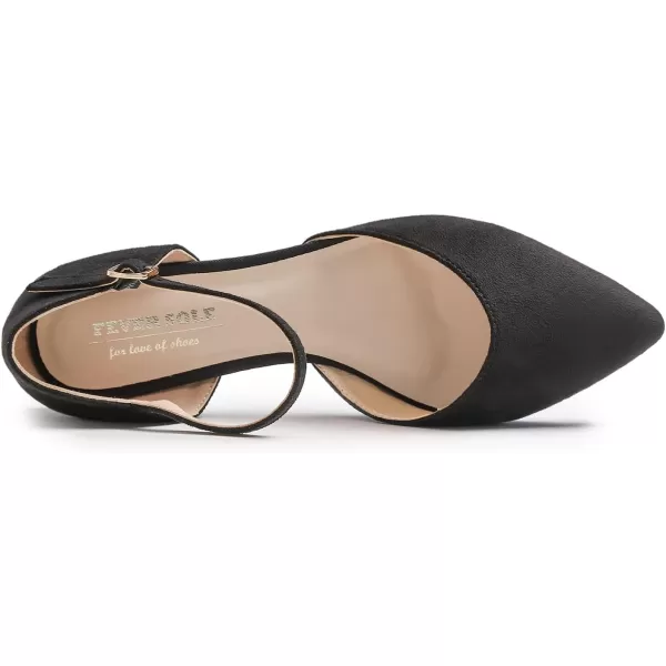 FEVERSOLE Pointed Toe Casual Slingback Flat Mules Women's Fashion Buckle Strap Slide Summer Slippers
