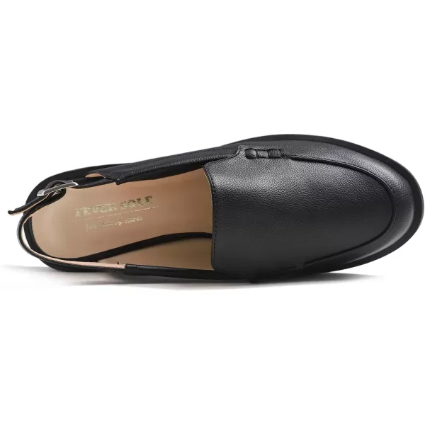 FEVERSOLE Pointed Toe Casual Slingback Flat Mules Women's Fashion Buckle Strap Slide Summer Slippers