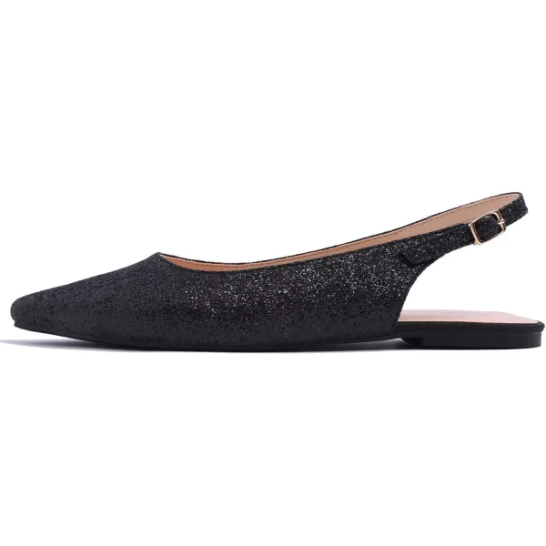FEVERSOLE Pointed Toe Casual Slingback Flat Mules Women's Fashion Buckle Strap Slide Summer Slippers