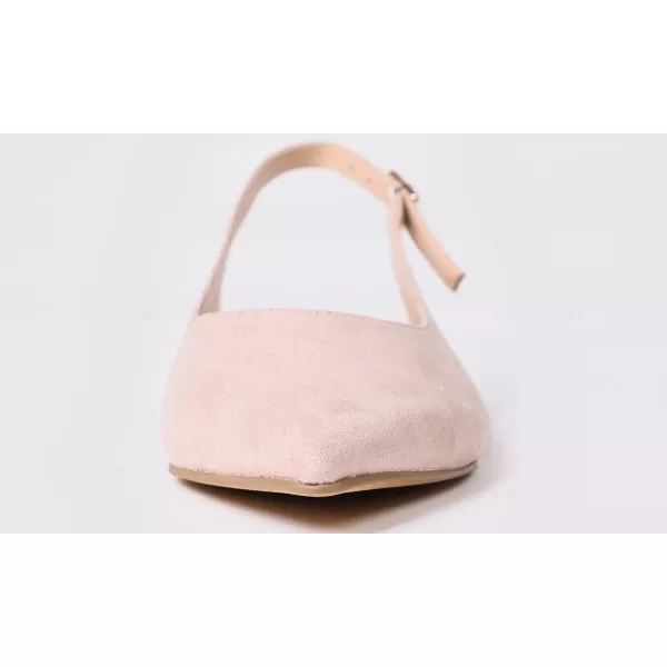 FEVERSOLE Pointed Toe Casual Slingback Flat Mules Women's Fashion Buckle Strap Slide Summer Slippers
