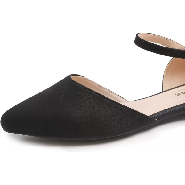 FEVERSOLE Pointed Toe Casual Slingback Flat Mules Women's Fashion Buckle Strap Slide Summer Slippers